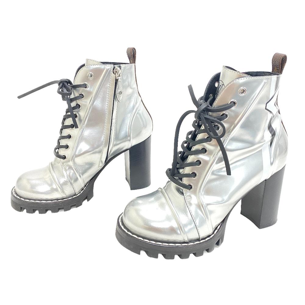 Louis Vuitton Boots Ma0177 Pvc, Patent Leather Silver Monogram Star Trail Line 38
