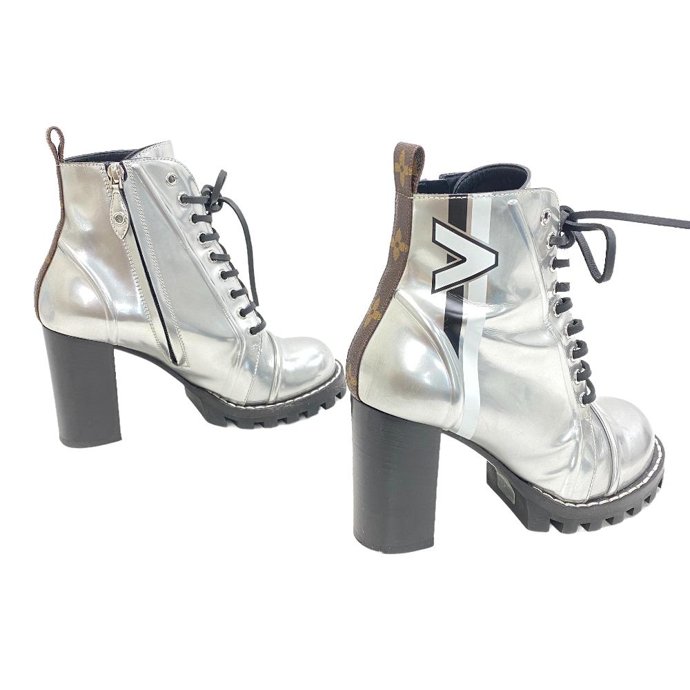 Louis Vuitton Boots Ma0177 Pvc, Patent Leather Silver Monogram Star Trail Line 38