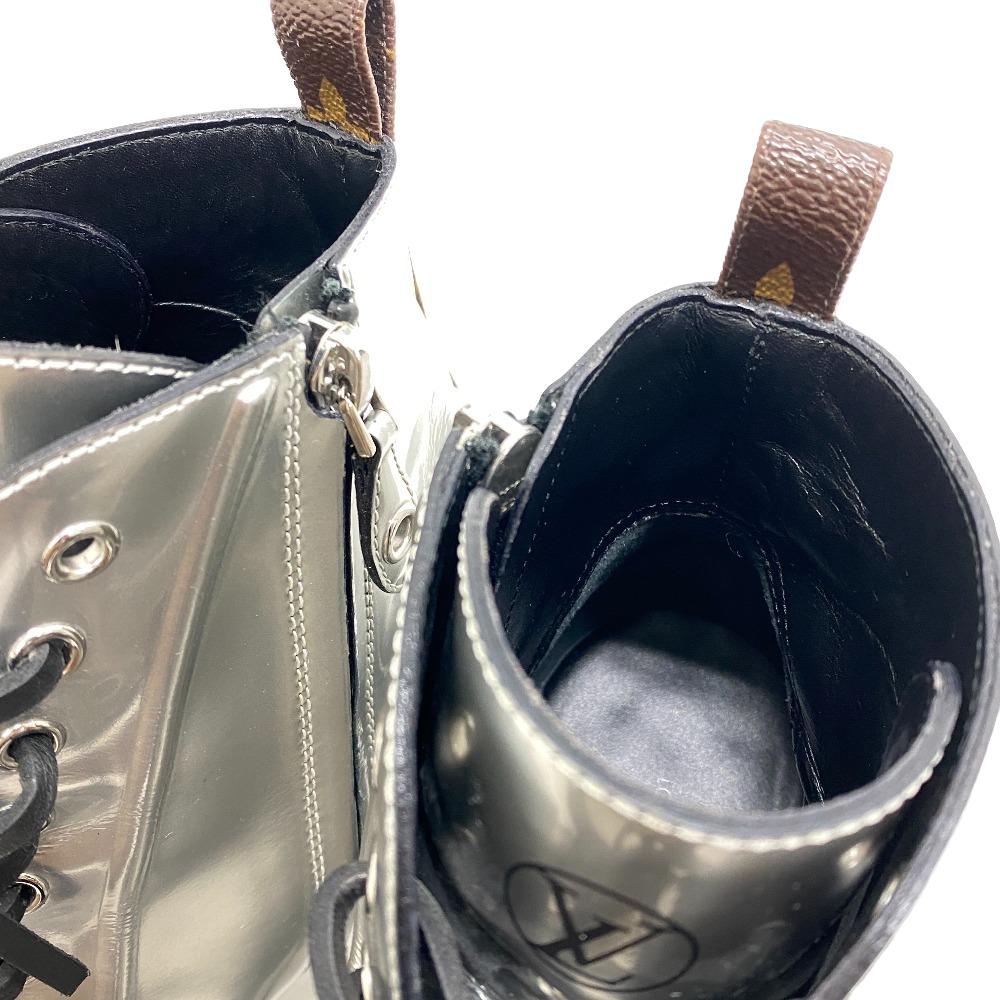 Louis Vuitton Boots Ma0177 Pvc, Patent Leather Silver Monogram Star Trail Line 38