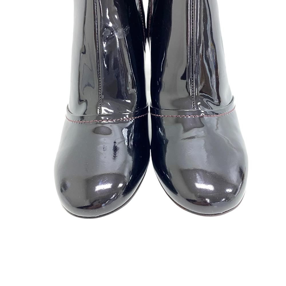 Louis Vuitton Boots Ma0160 Patent Leather Bordeaux Short Boots 10 Years Women 40 1/2
