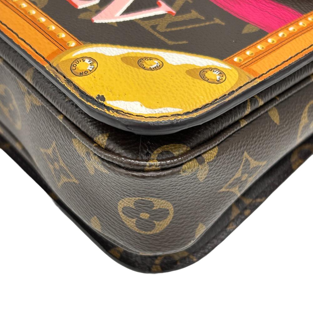 Louis Vuitton Shoulder Bag M43628 Leather Brown Monogram Summer Trunk Pochette Metis