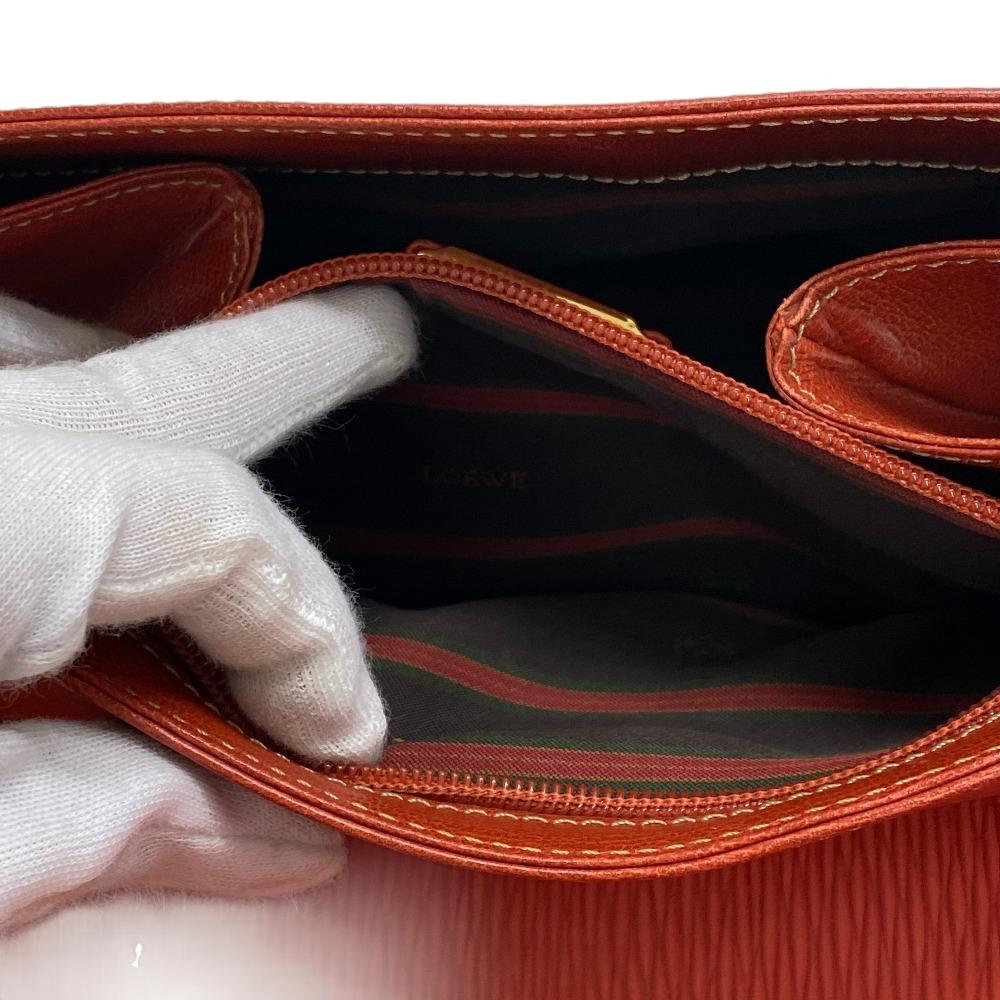 Loewe Handbag Leather Red Twisted Metal Velazquez Women