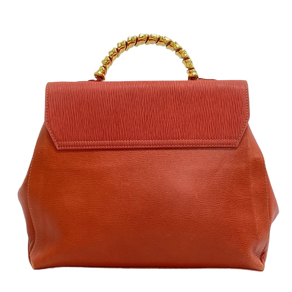 Loewe Handbag Leather Red Twisted Metal Velazquez Women
