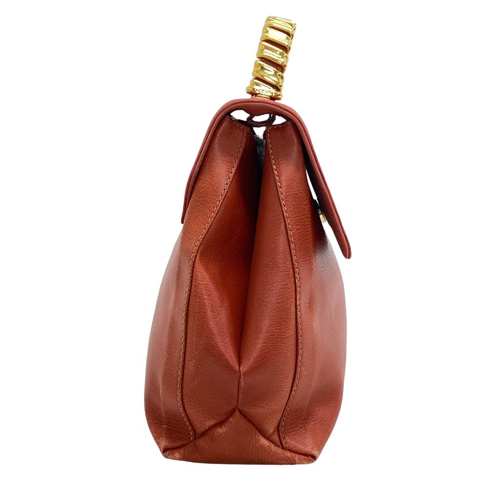 Loewe Handbag Leather Red Twisted Metal Velazquez Women