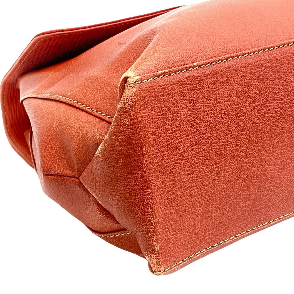 Loewe Handbag Leather Red Twisted Metal Velazquez Women