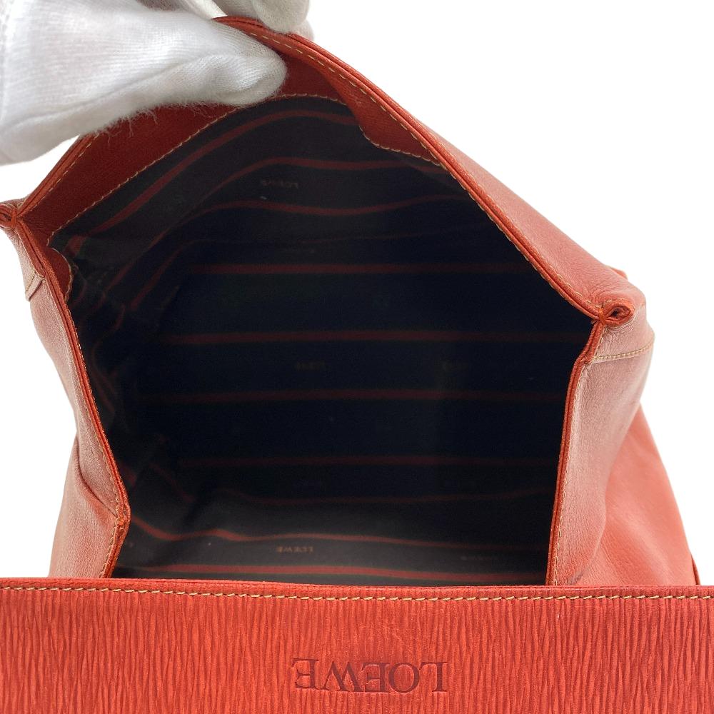 Loewe Handbag Leather Red Twisted Metal Velazquez Women