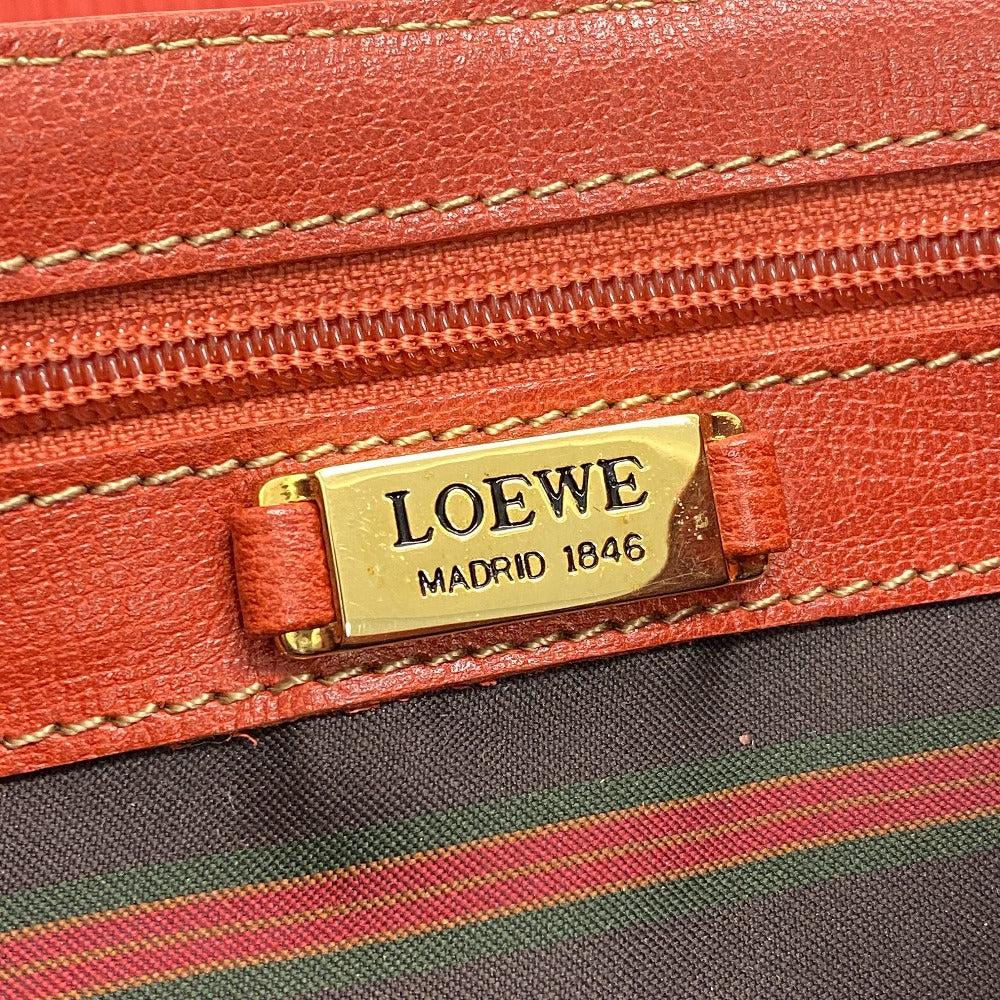 Loewe Handbag Leather Red Twisted Metal Velazquez Women