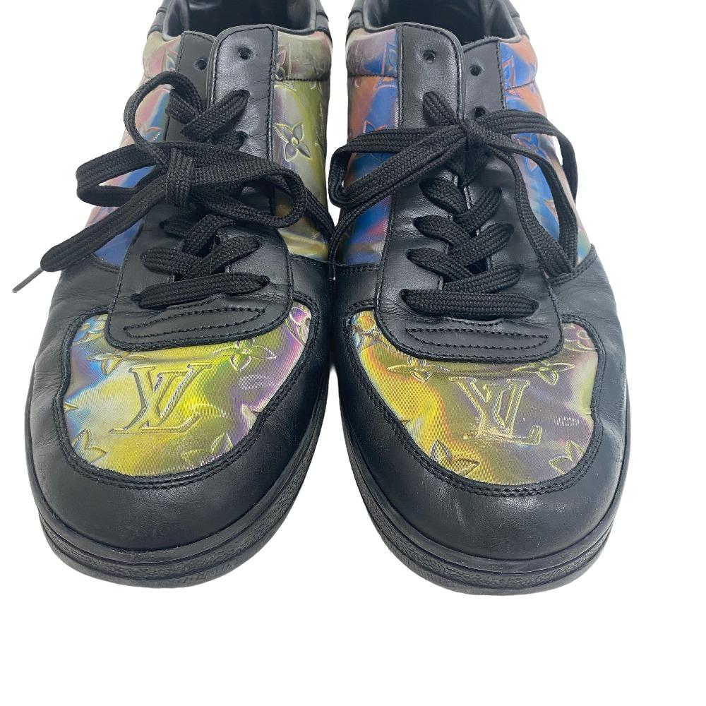 Louis Vuitton Sneakers Leather Black 2021 Rivoli Line Rainbow Mens 7