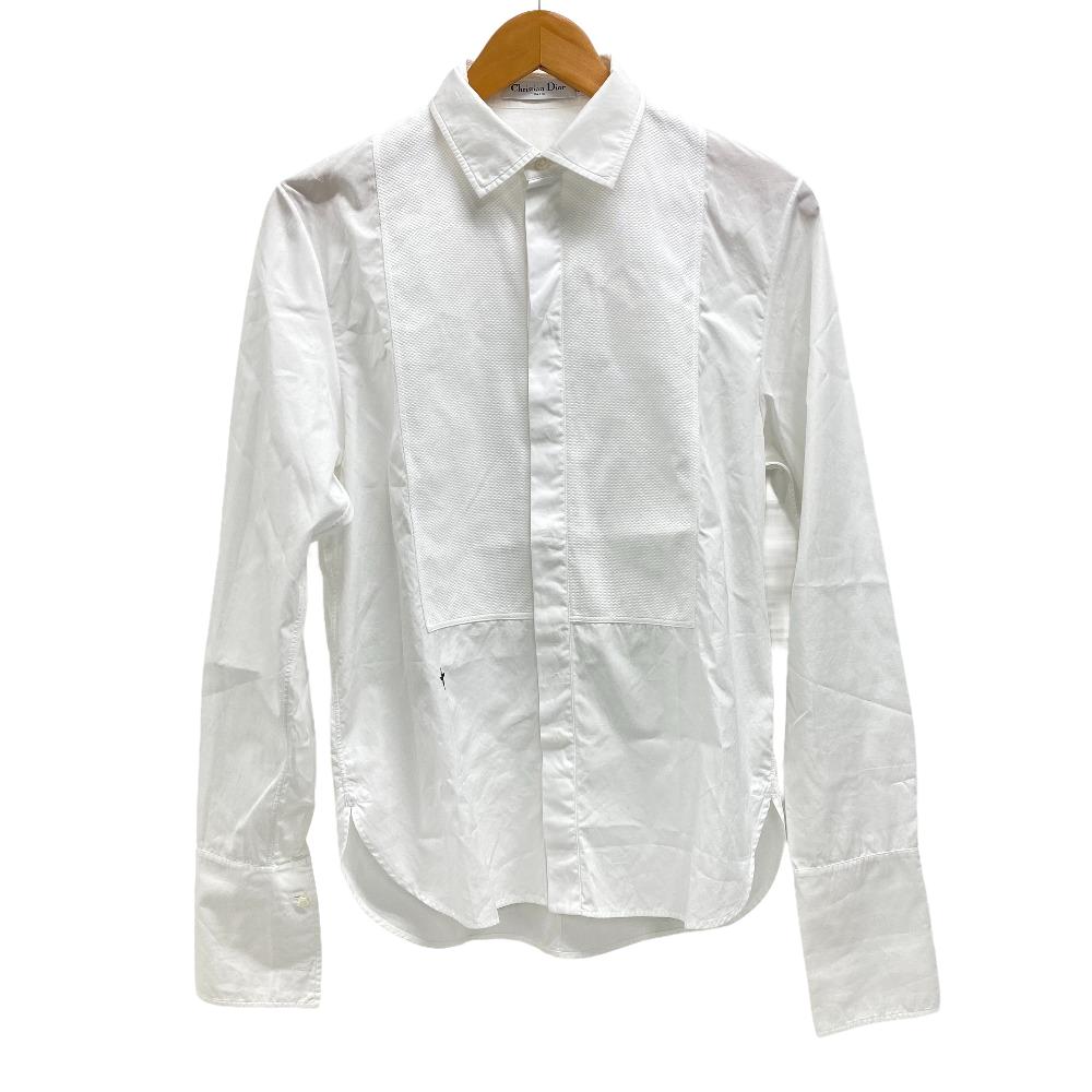 Christian Dior Long Sleeve Shirt 841B05A3356 Cotton White I40 Bee Embroidery Mens 36