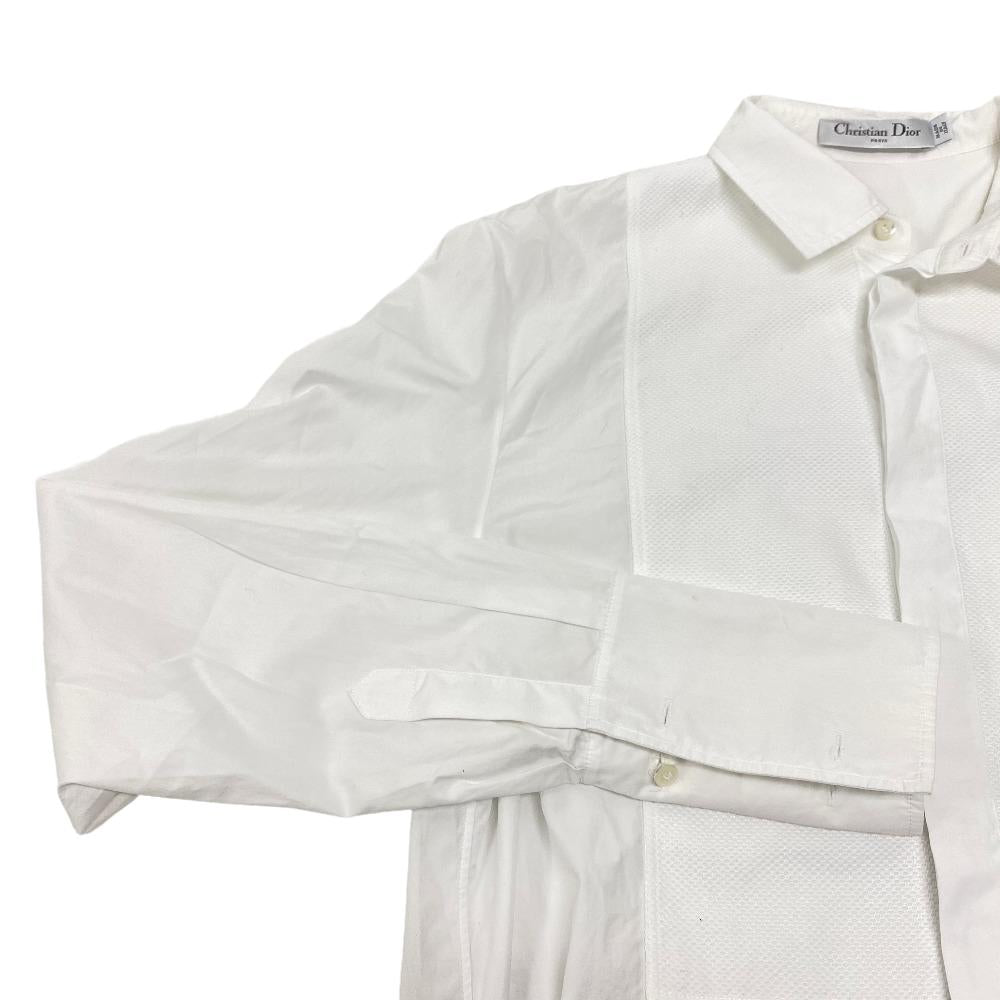 Christian Dior Long Sleeve Shirt 841B05A3356 Cotton White I40 Bee Embroidery Mens 36