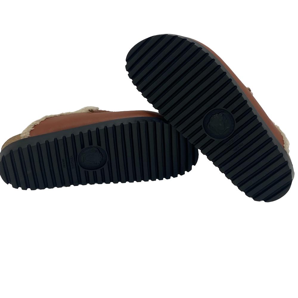 Versace Mule Leather Brown Slide Sandals Medusa Mens 44