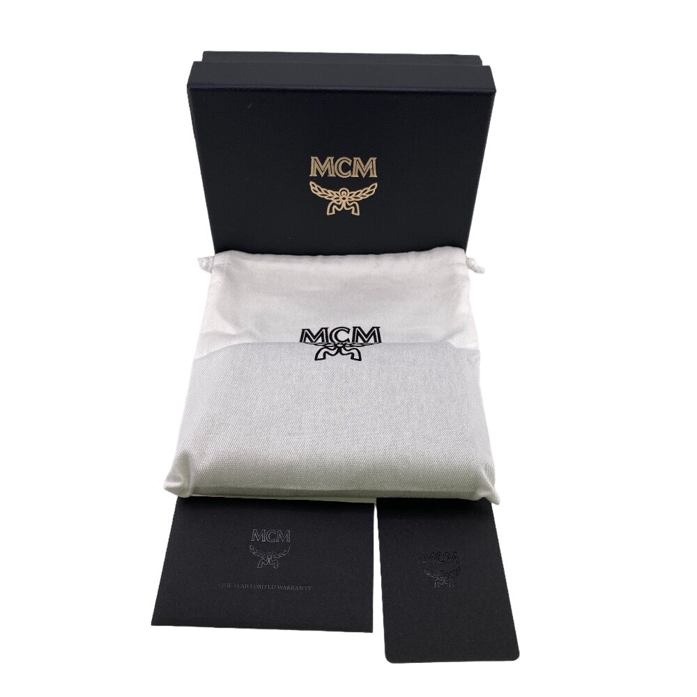 Mcm Coin Case Mxlcatc01 Leather Black Zip Around Coin Pocket Unisex(Unisex)