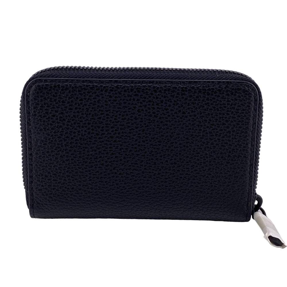 Mcm Coin Case Mxlcatc01 Leather Black Zip Around Coin Pocket Unisex(Unisex)