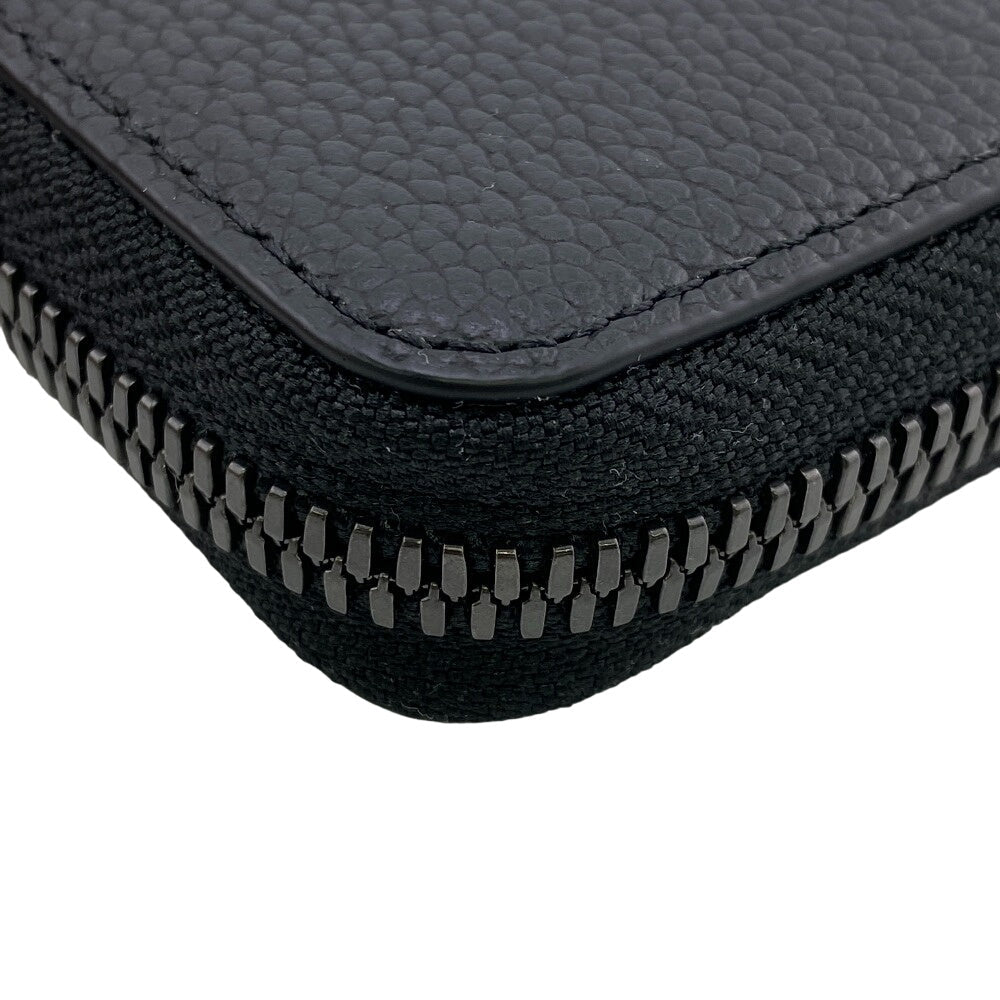 Mcm Coin Case Mxlcatc01 Leather Black Zip Around Coin Pocket Unisex(Unisex)