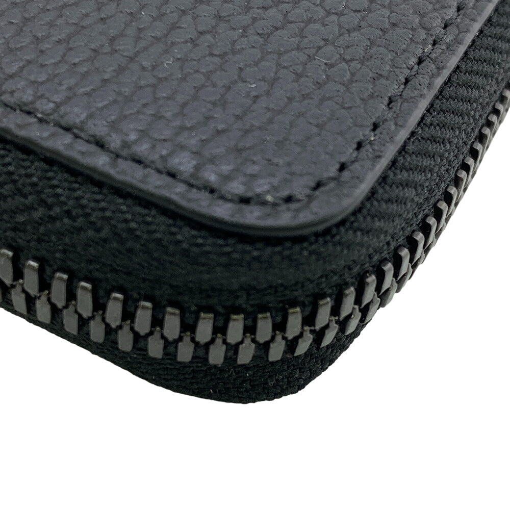 Mcm Coin Case Mxlcatc01 Leather Black Zip Around Coin Pocket Unisex(Unisex)