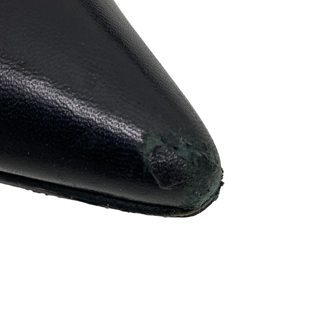 Chanel Pumps Leather Black 36 1/2 Coco Mark Women 36 1/2