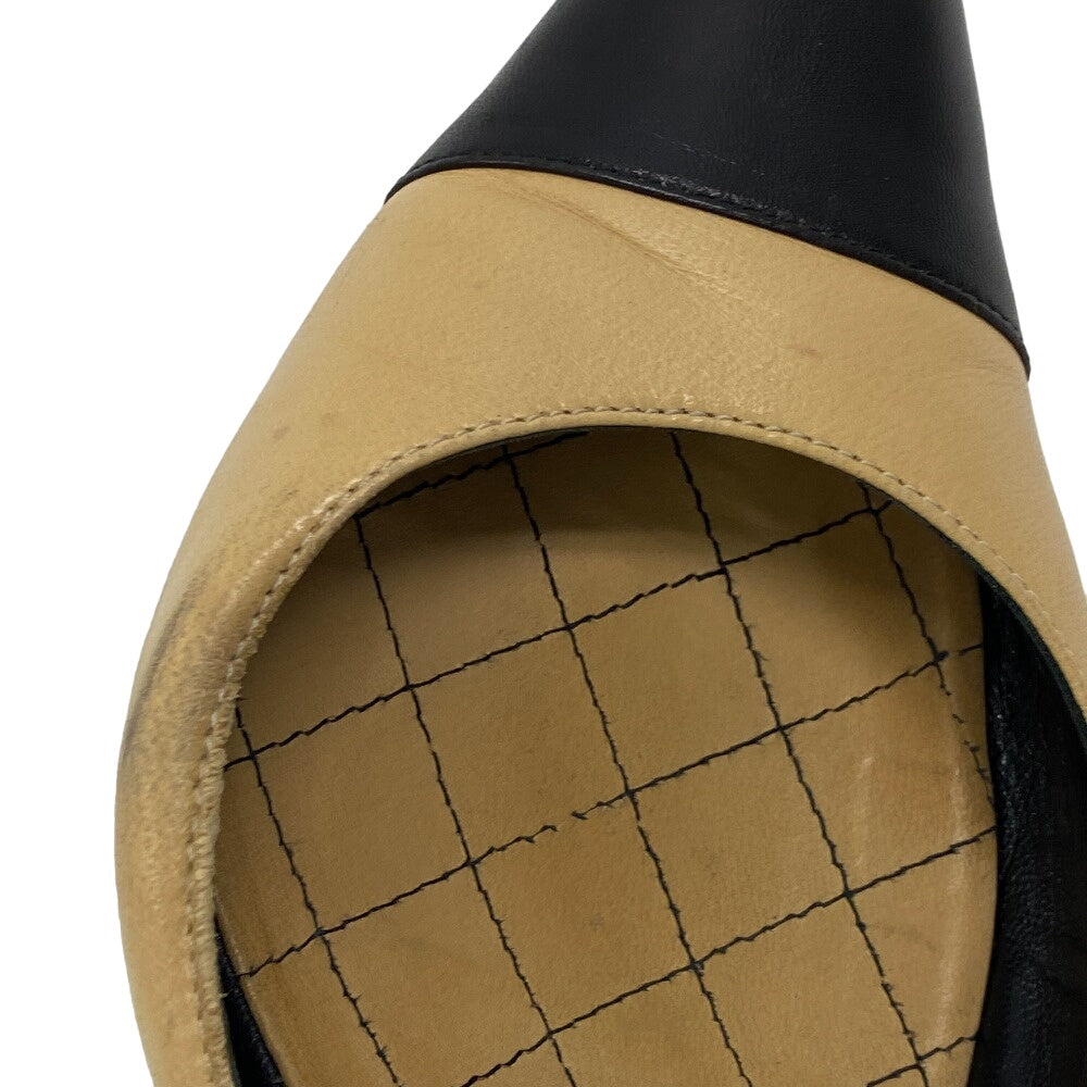 Chanel Pumps Leather Black 36 1/2 Coco Mark Women 36 1/2