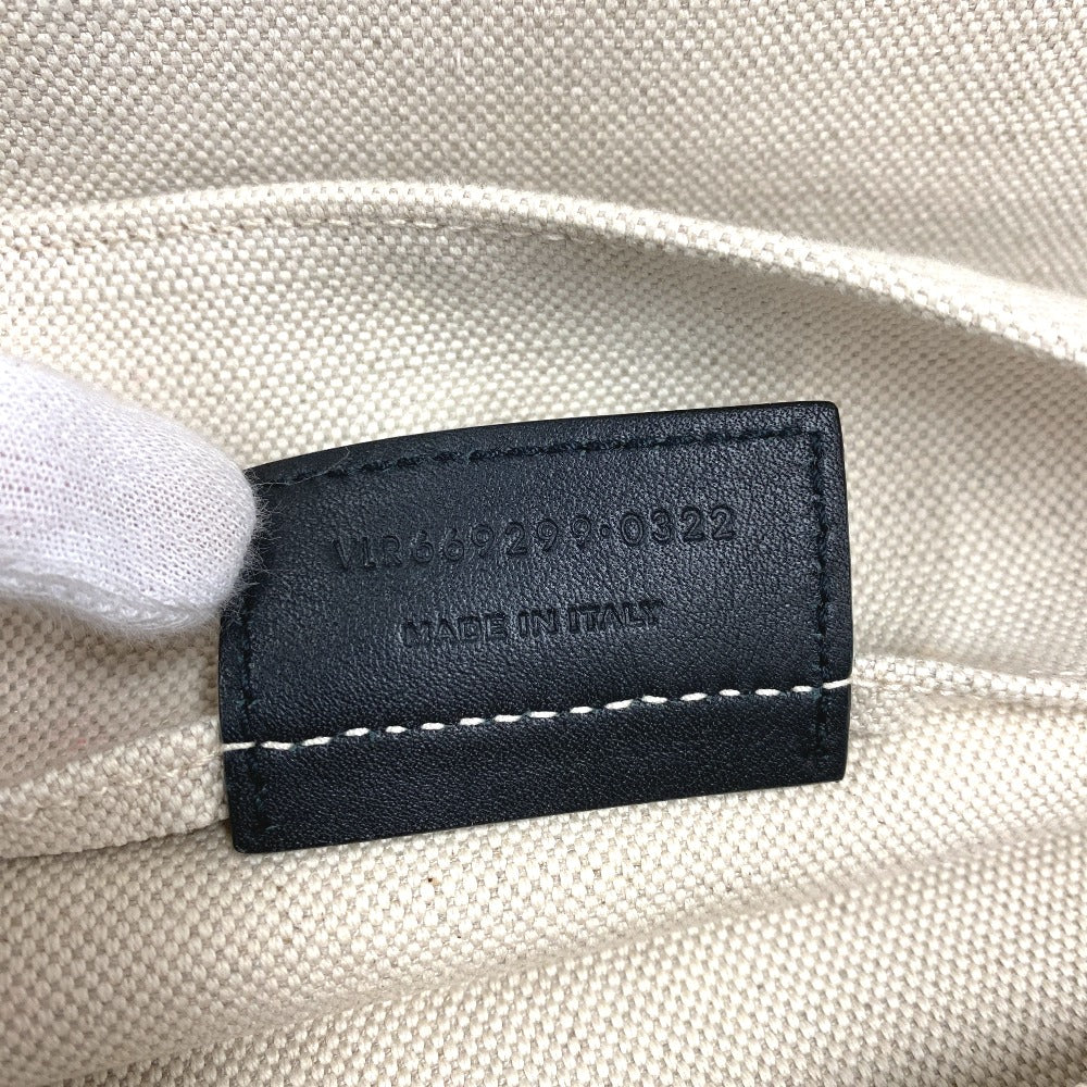Saint Laurent Paris Shoulder Bag Canvas, Leather Beige Rive Gauche Women