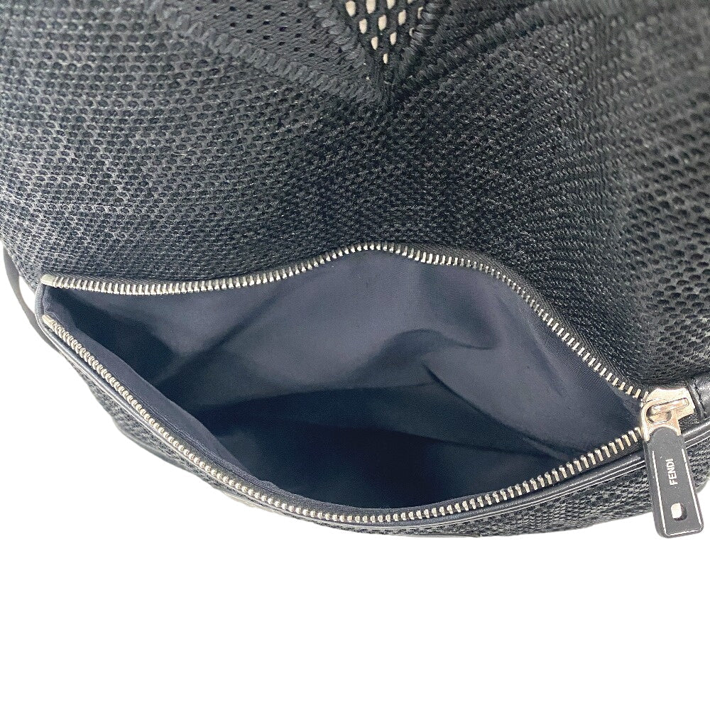 Fendi Backpack 7Vz042 Polyester, Leather Black Mesh Zucca Mens(Unisex)