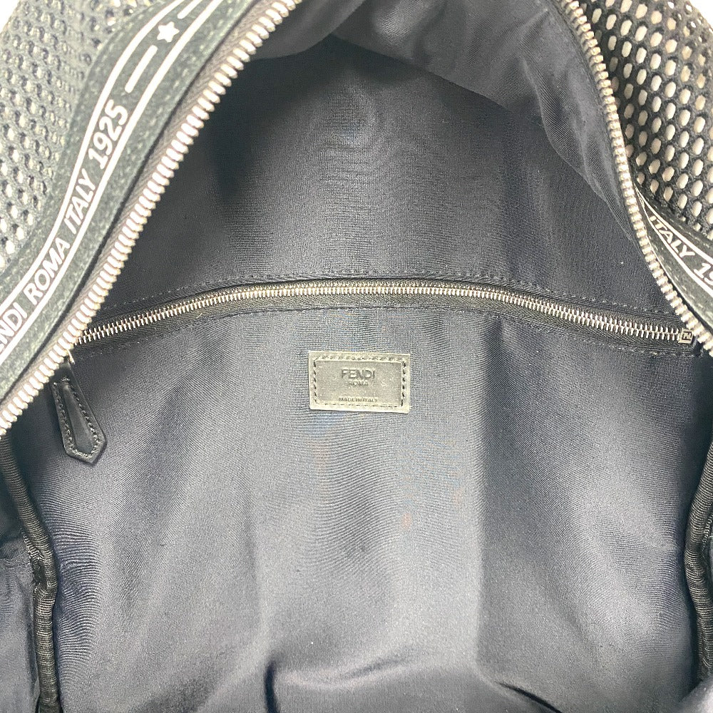 Fendi Backpack 7Vz042 Polyester, Leather Black Mesh Zucca Mens(Unisex)