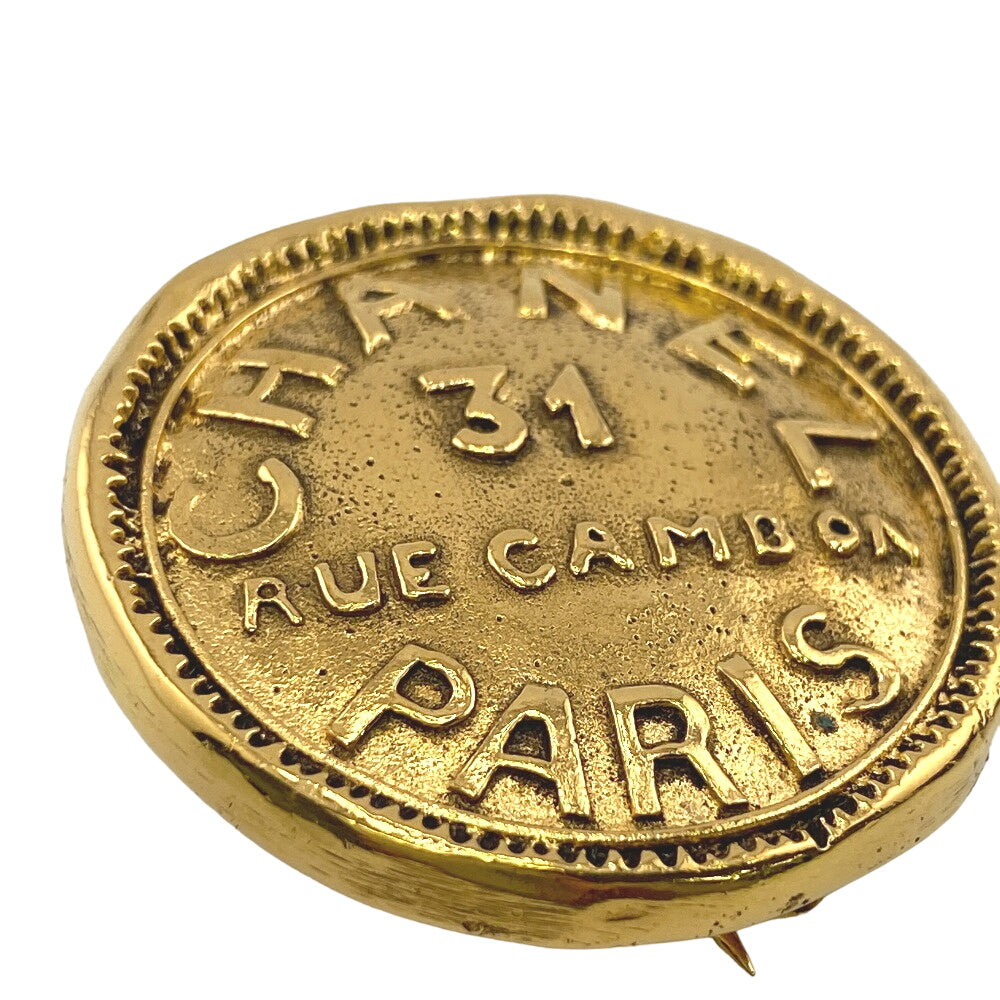 Chanel Brooch Gold Plated Gold 31 Rue Cambon 1135 Women