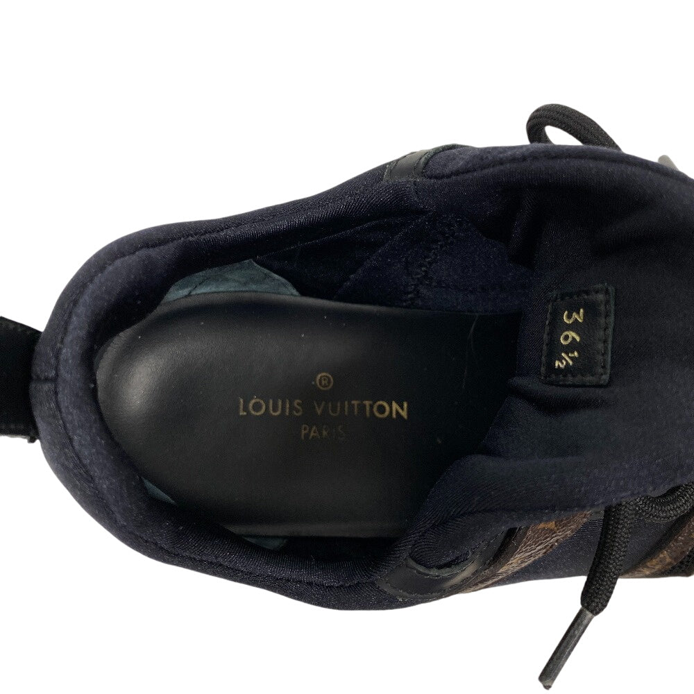 Louis Vuitton Sneakers Leather Black Monogram After Game Line Mesh Women 36 1/2