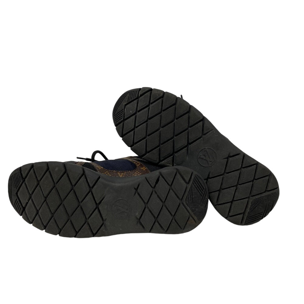 Louis Vuitton Sneakers Leather Black Monogram After Game Line Mesh Women 36 1/2