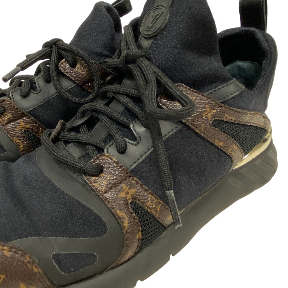 Louis Vuitton Sneakers Leather Black Monogram After Game Line Mesh Women 36 1/2