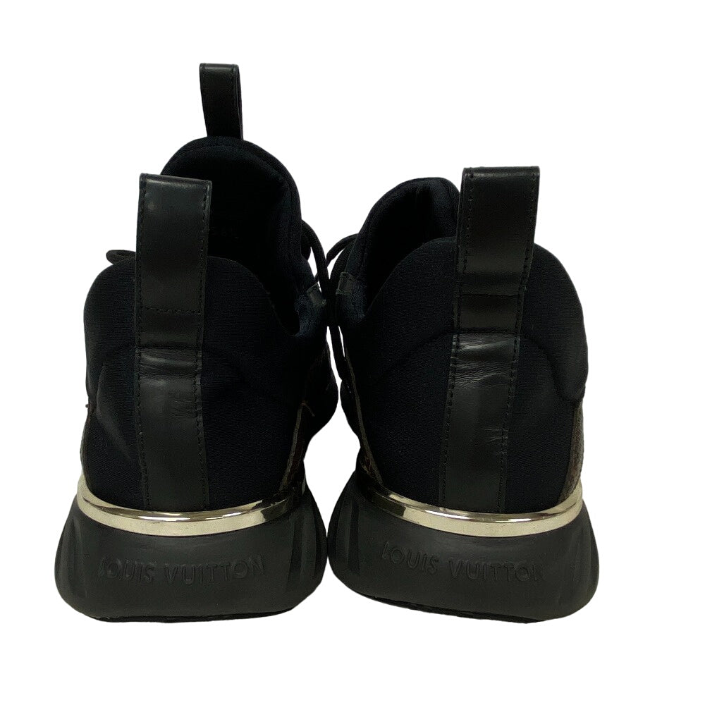 Louis Vuitton Sneakers Leather Black Monogram After Game Line Mesh Women 36 1/2