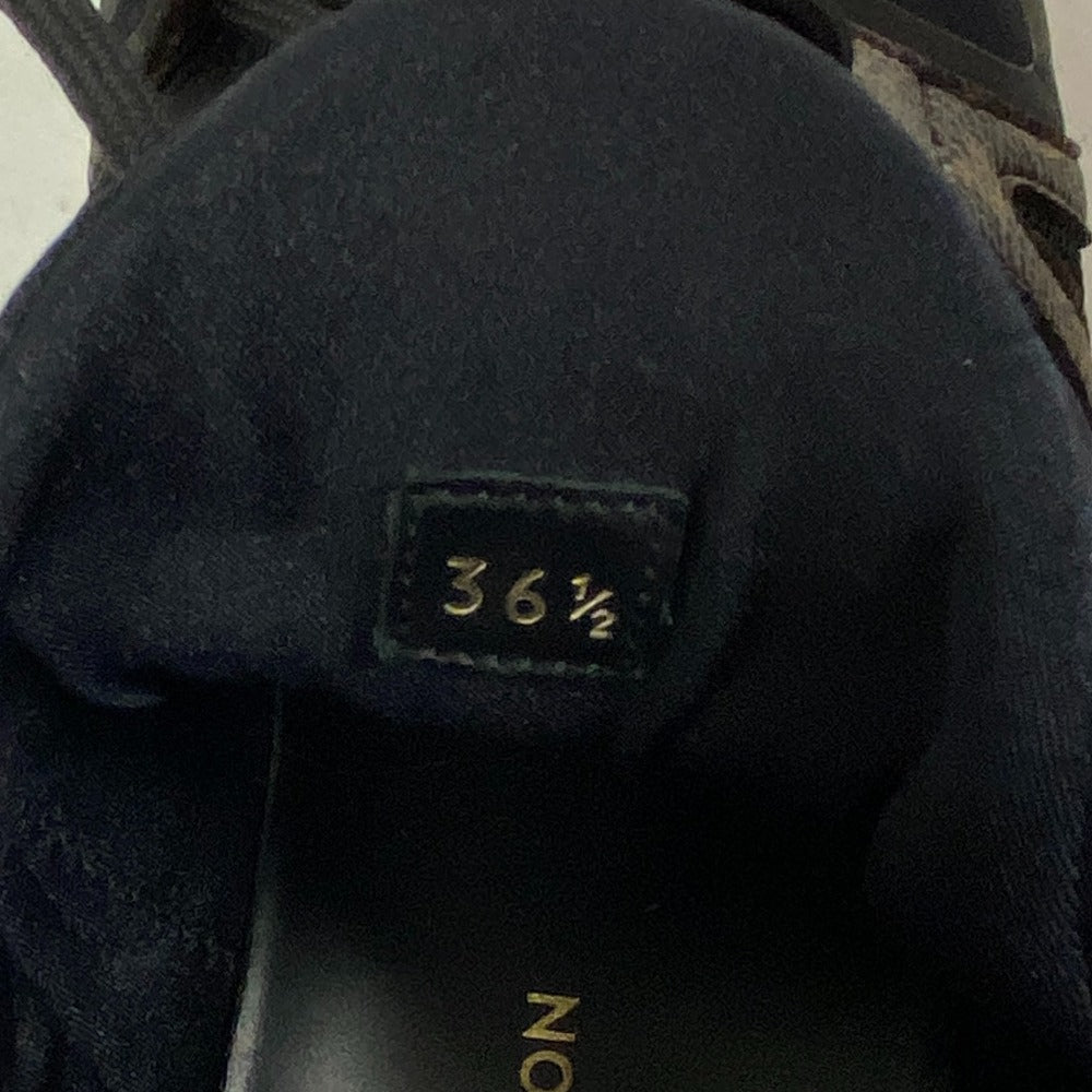 Louis Vuitton Sneakers Leather Black Monogram After Game Line Mesh Women 36 1/2