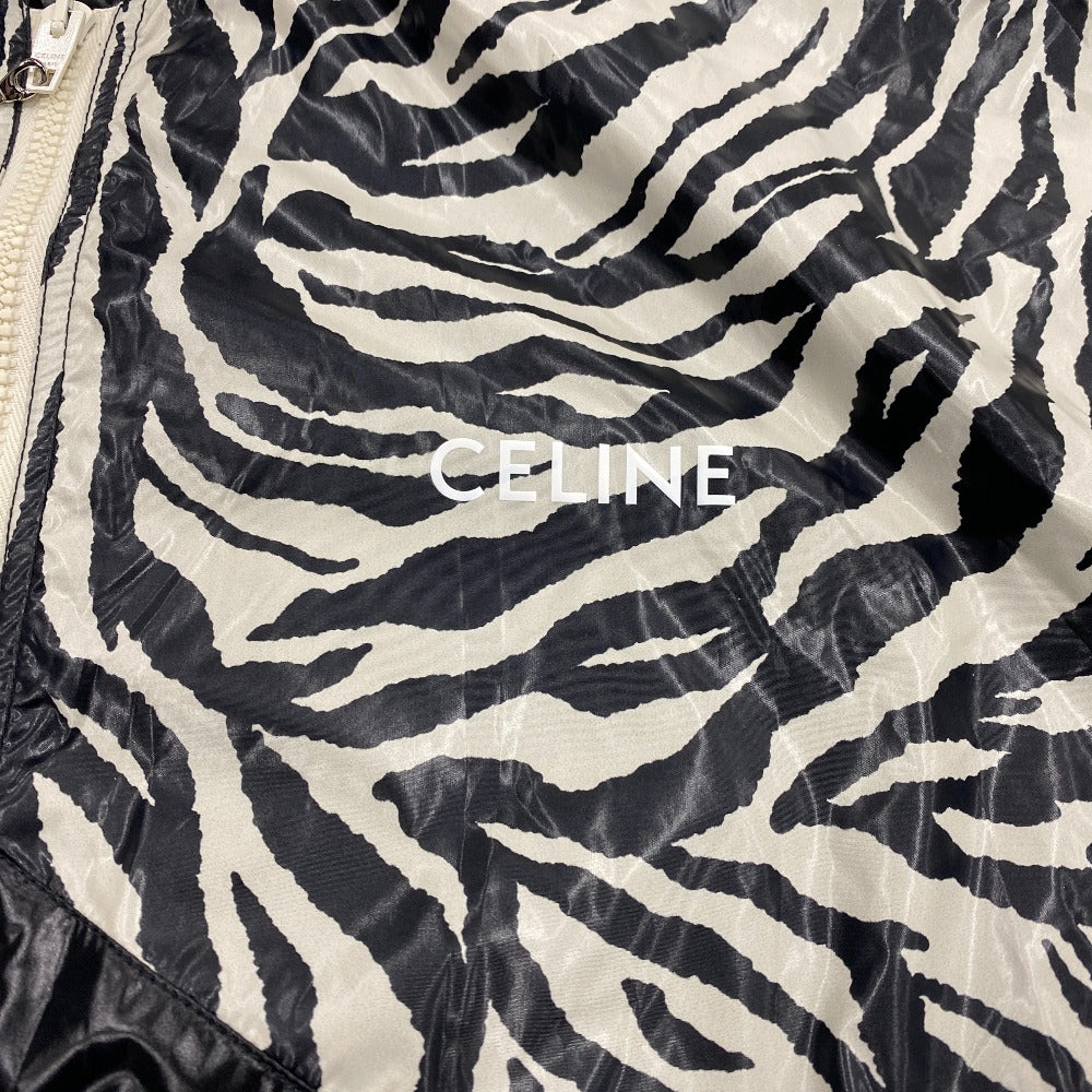 Celine Nylon Jacket 2W537260Q Nylon Black 44 22Stainless Steel Zebra Look Loose Cut Jacket Mens 44