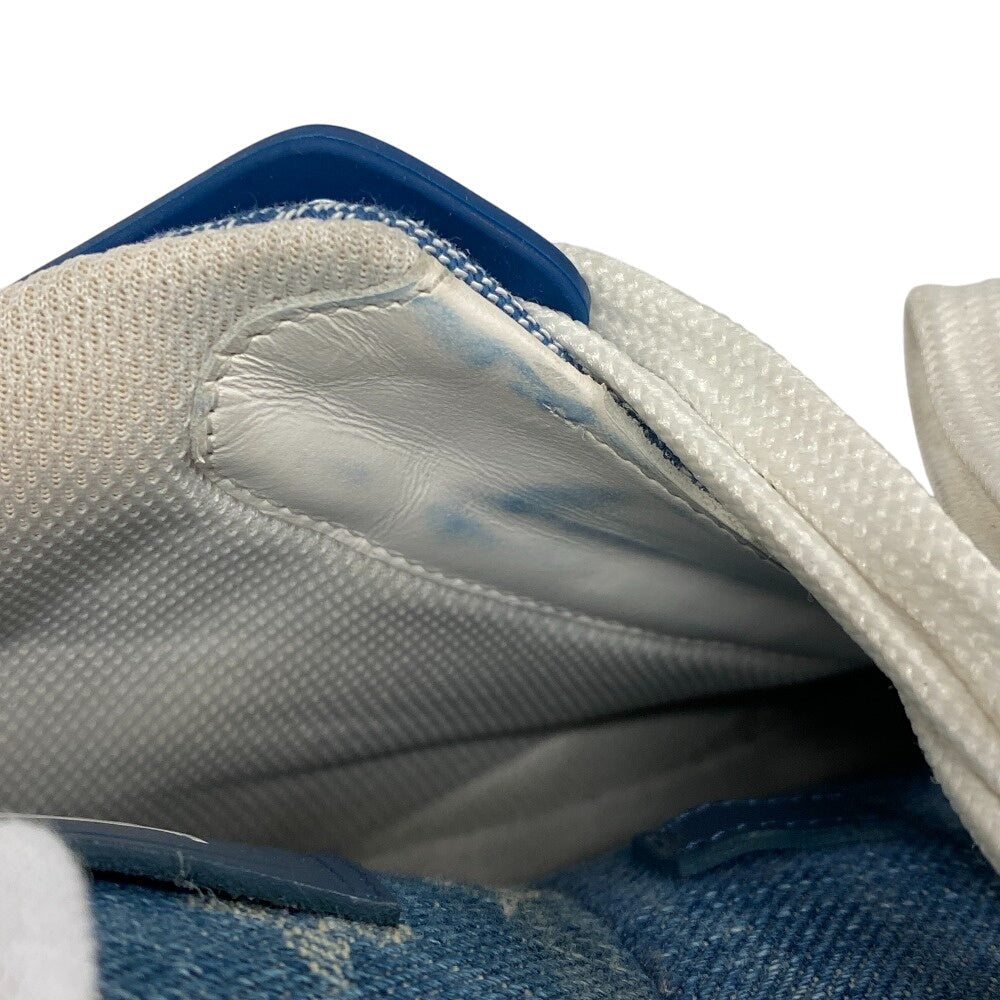 Louis Vuitton Sneakers Fd0270 Denim, Leather Blue Monogram Denim Mens 7 1/2