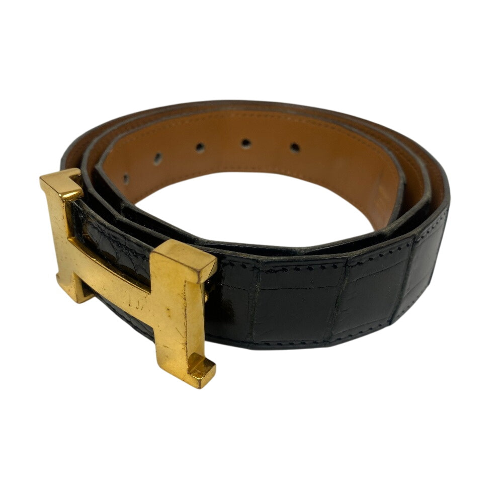 Hermes Belt Polosus Black Crocodile H Belt