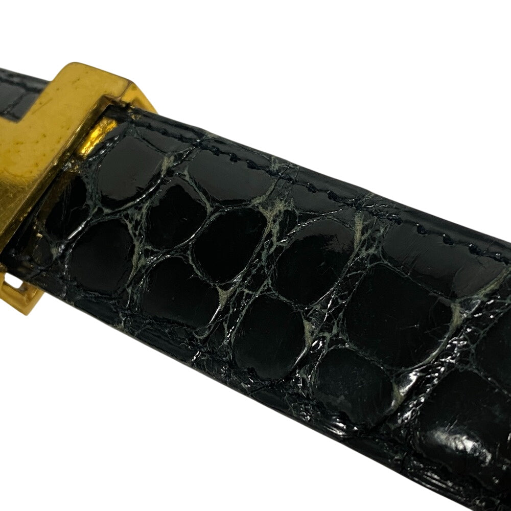 Hermes Belt Polosus Black Crocodile H Belt
