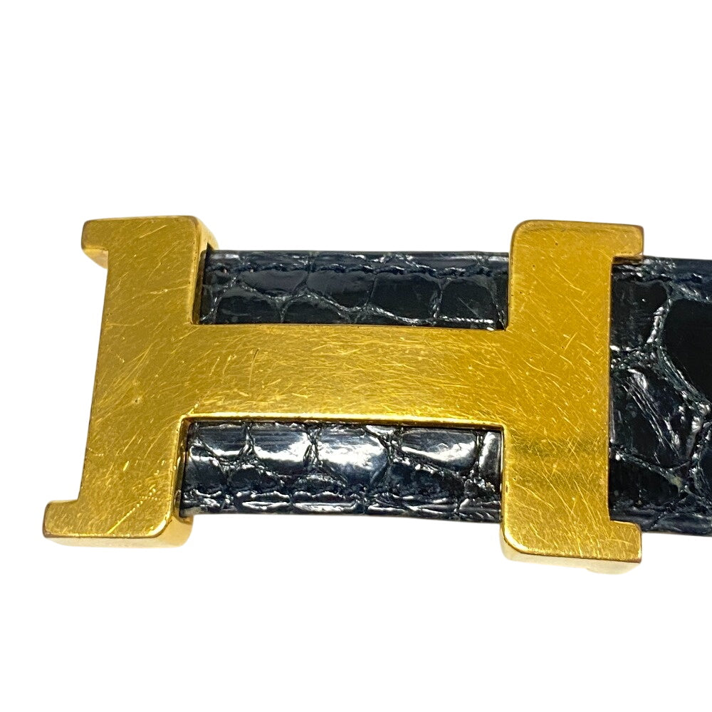 Hermes Belt Polosus Black Crocodile H Belt