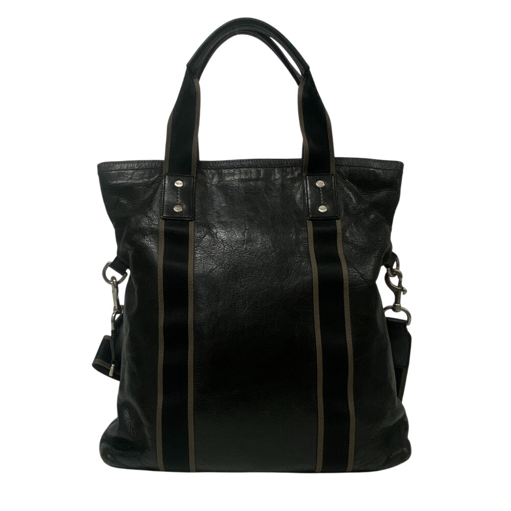 Coach Tote Bag F70558 Leather Brown 2Way Shoulder Heritage Web Mens