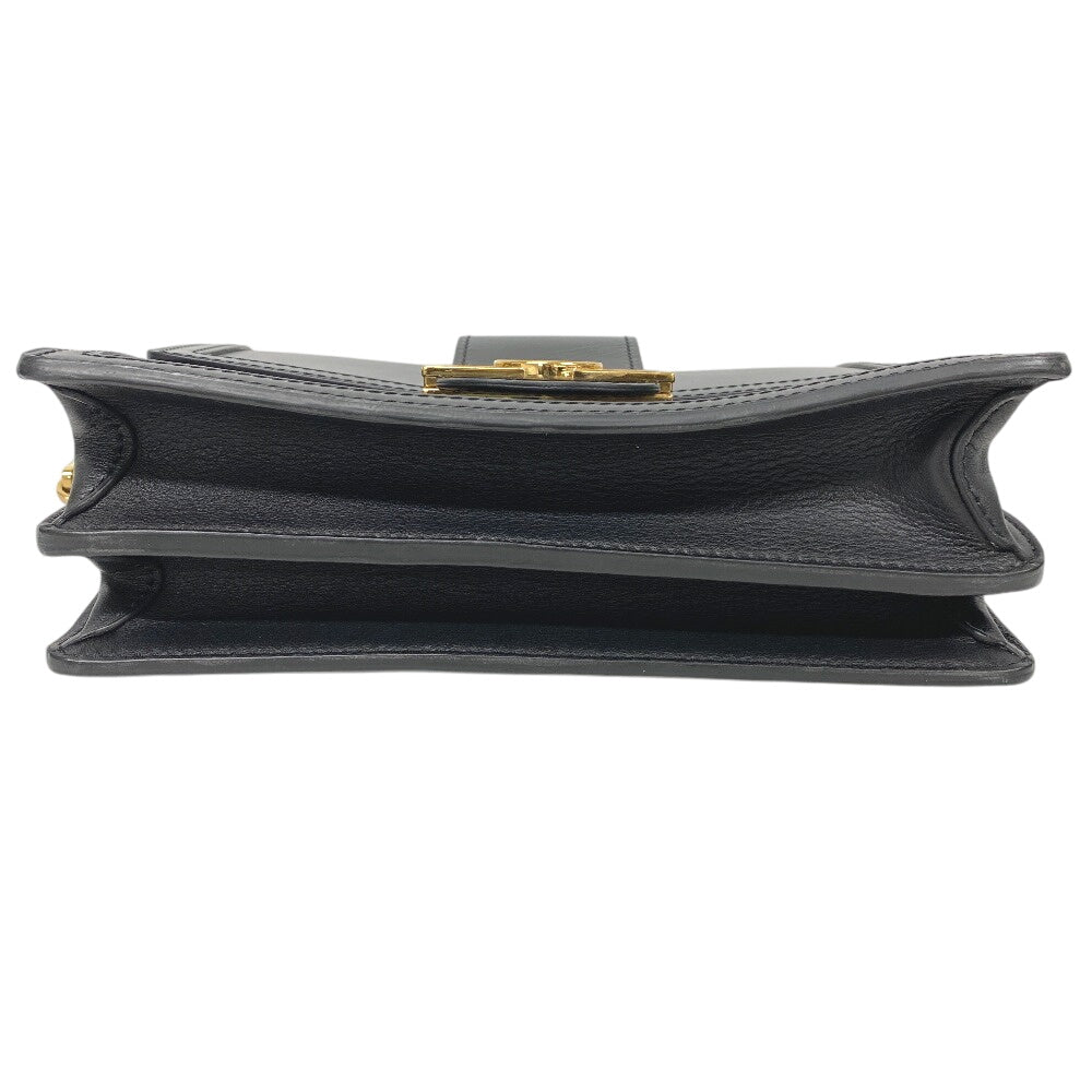 Louis Vuitton Shoulder Bag M55821 Leather Black Lv Lock Dauphine Mm Women