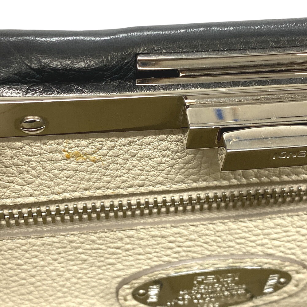 Fendi Handbag Leather Gray 2Way Shoulder Bag Celeria Peek-A-Boo Regular Women