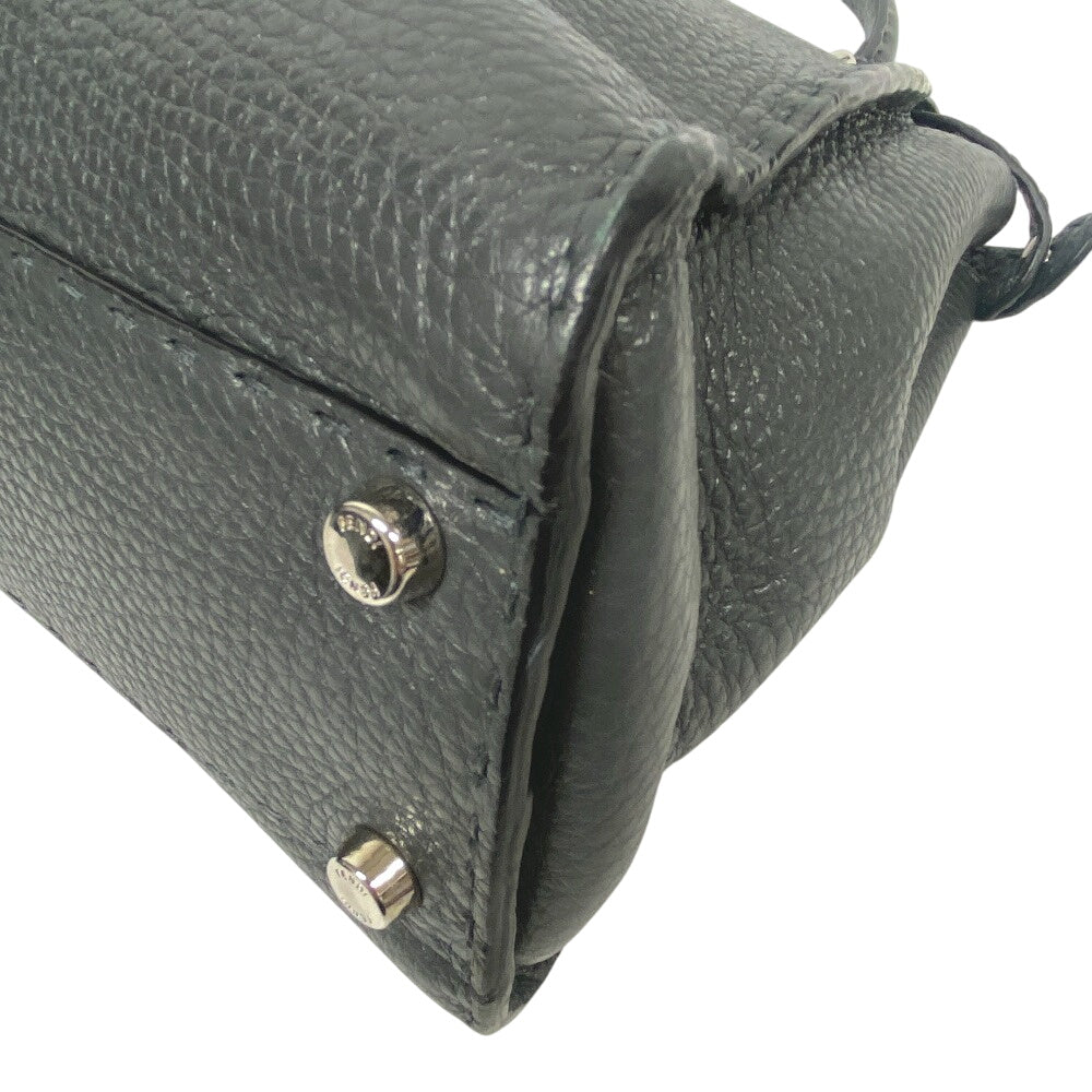 Fendi Handbag Leather Gray 2Way Shoulder Bag Celeria Peek-A-Boo Regular Women