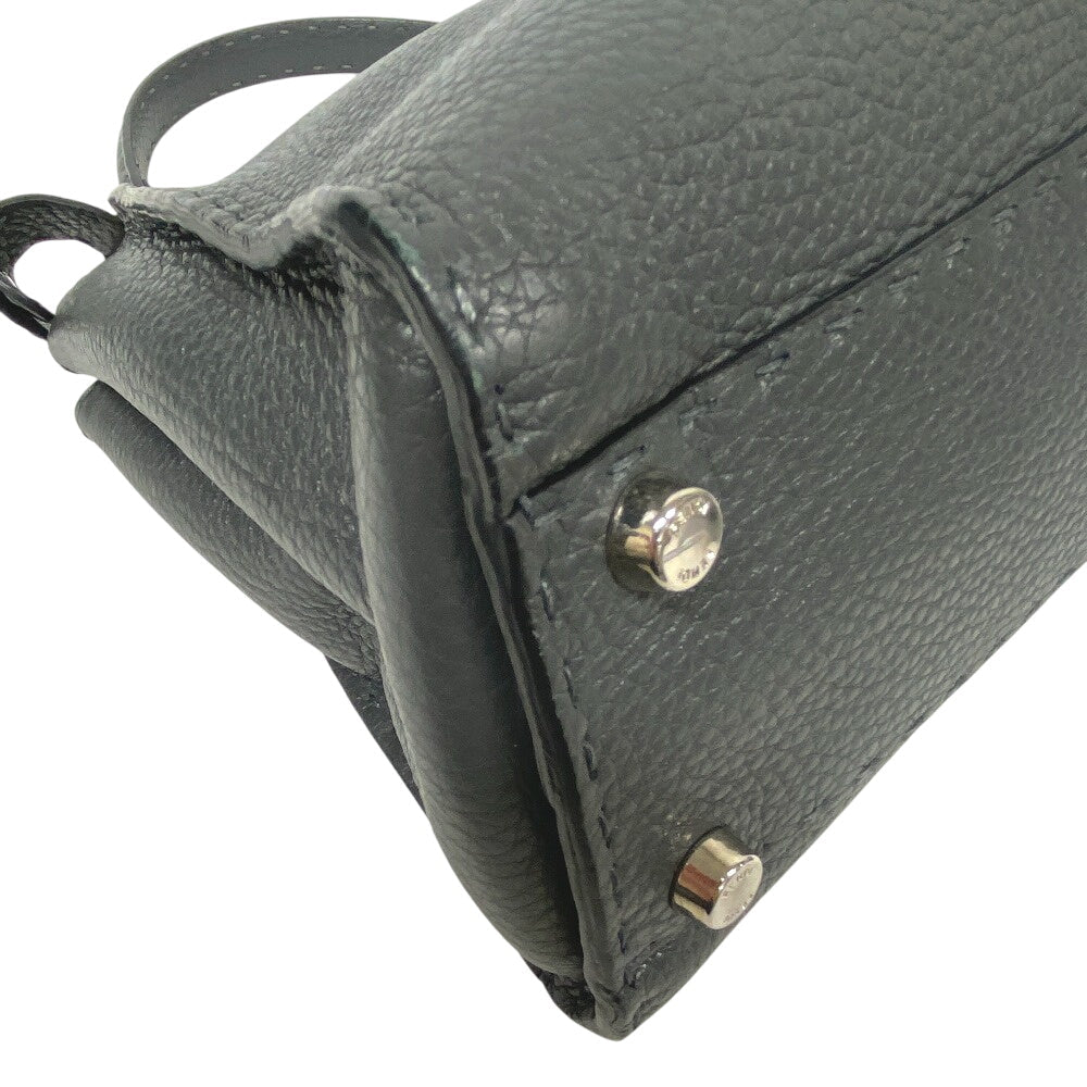 Fendi Handbag Leather Gray 2Way Shoulder Bag Celeria Peek-A-Boo Regular Women