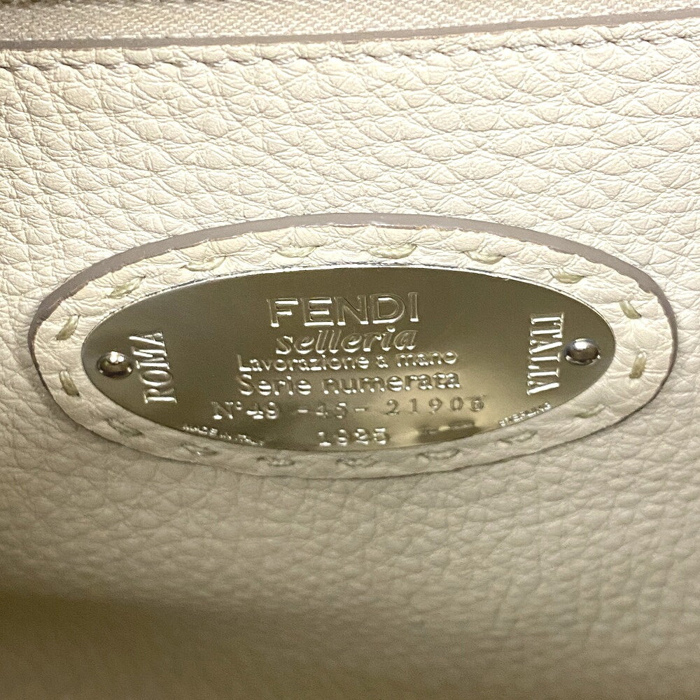 Fendi Handbag Leather Gray 2Way Shoulder Bag Celeria Peek-A-Boo Regular Women
