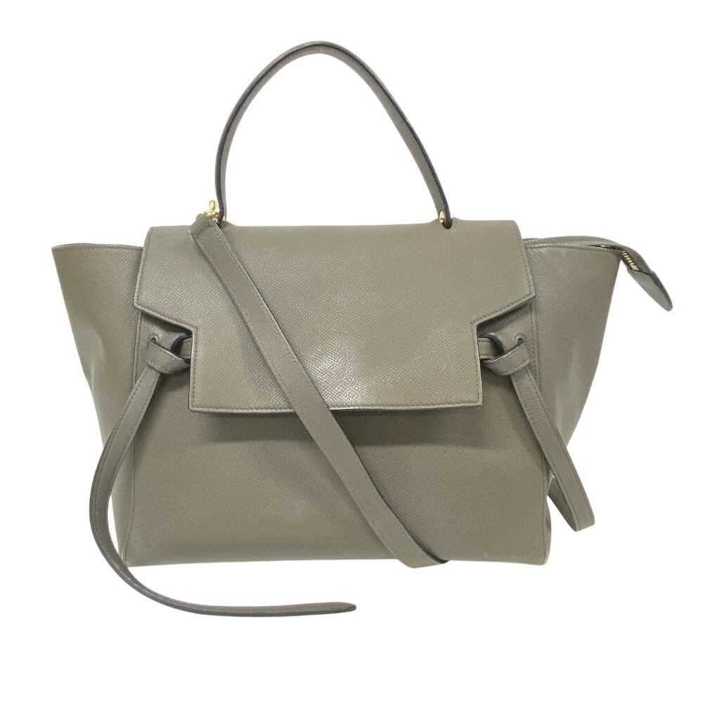 Celine Handbag Leather Gray Belt Bag Mini