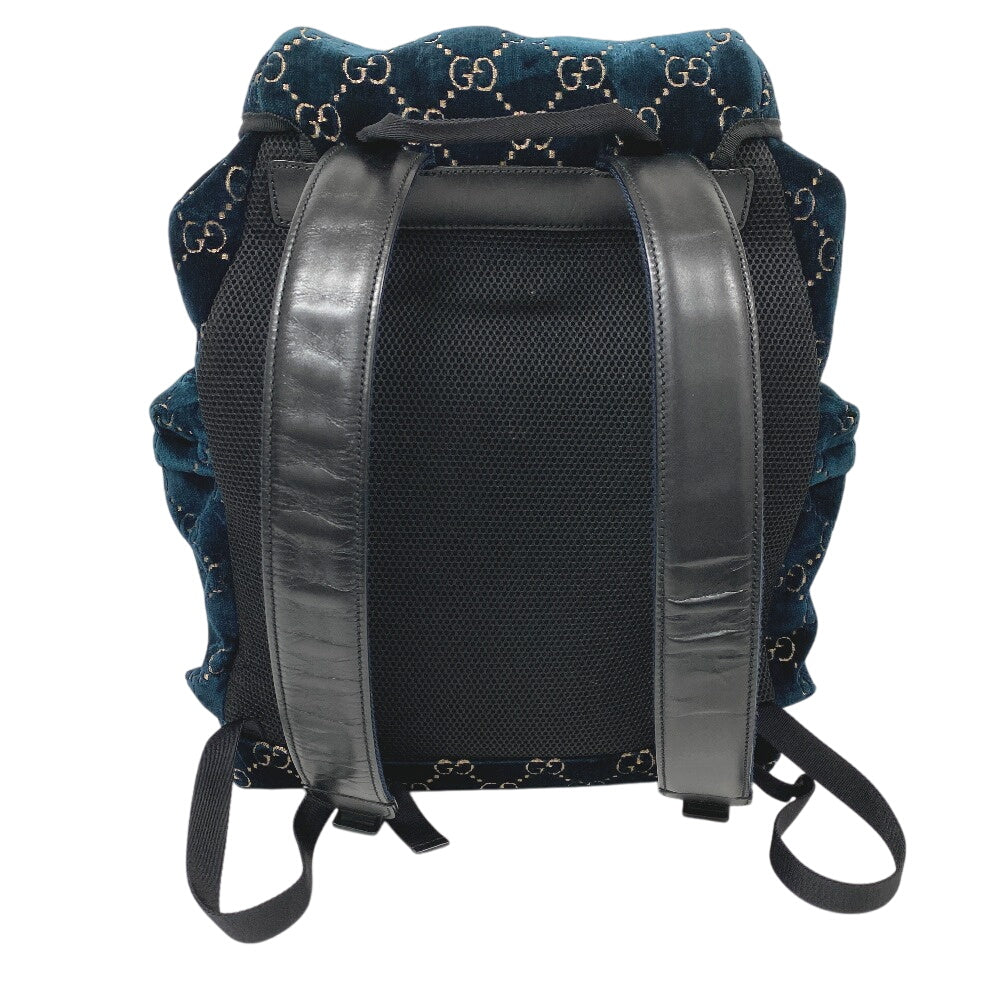 Gucci Backpack 574923 Leather, Nylon Green Gg Velvet Unisex(Unisex)
