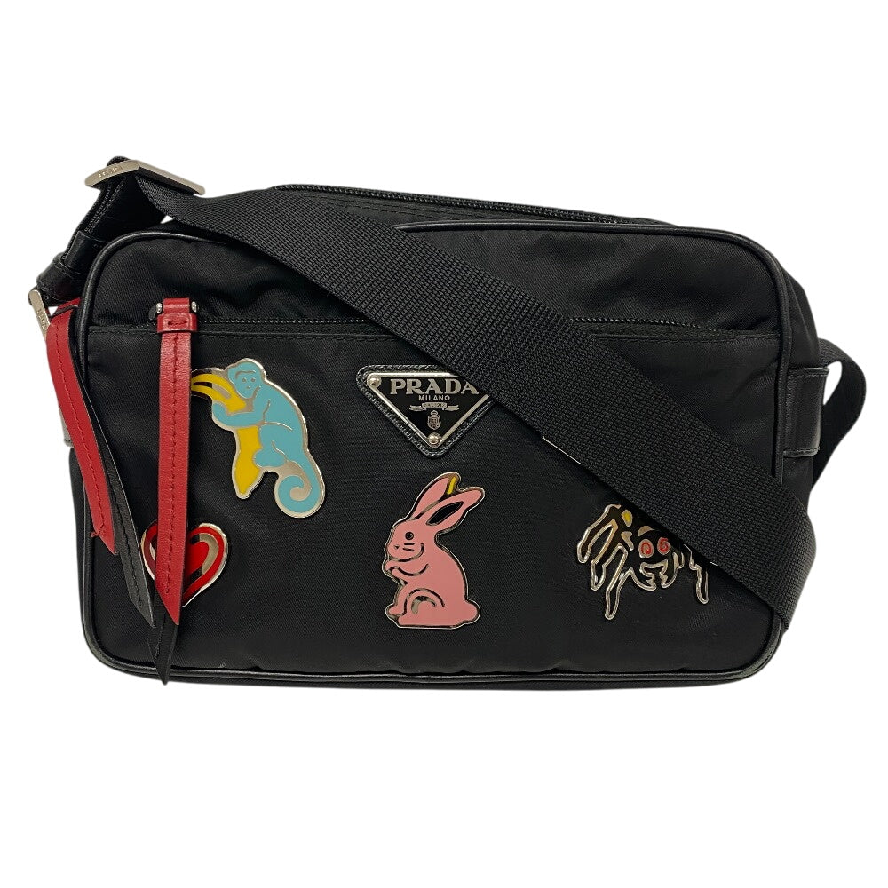 Prada Shoulder Bag 1Bc167 Nylon Black Test Women
