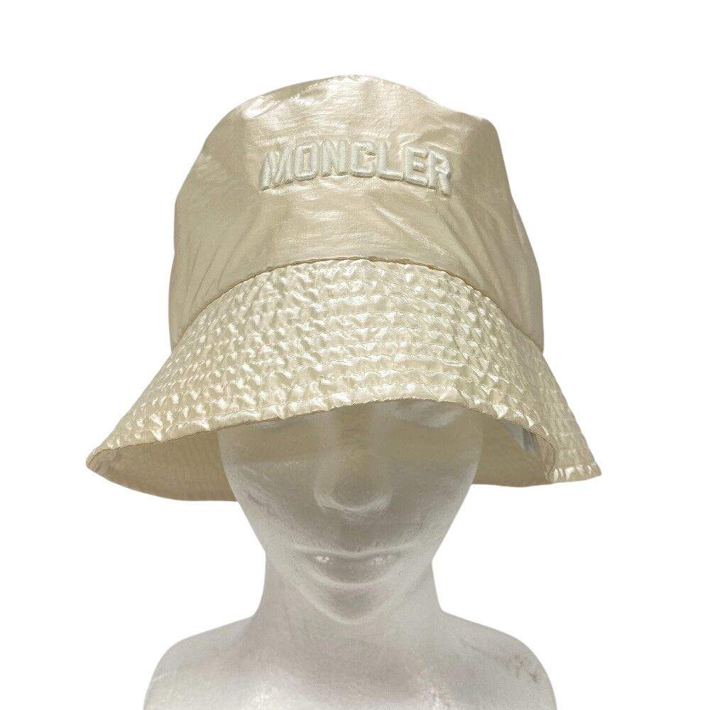 Moncler Other Hats Nylon Ivory Bucket Hat Logo Bucket 2022 Women M