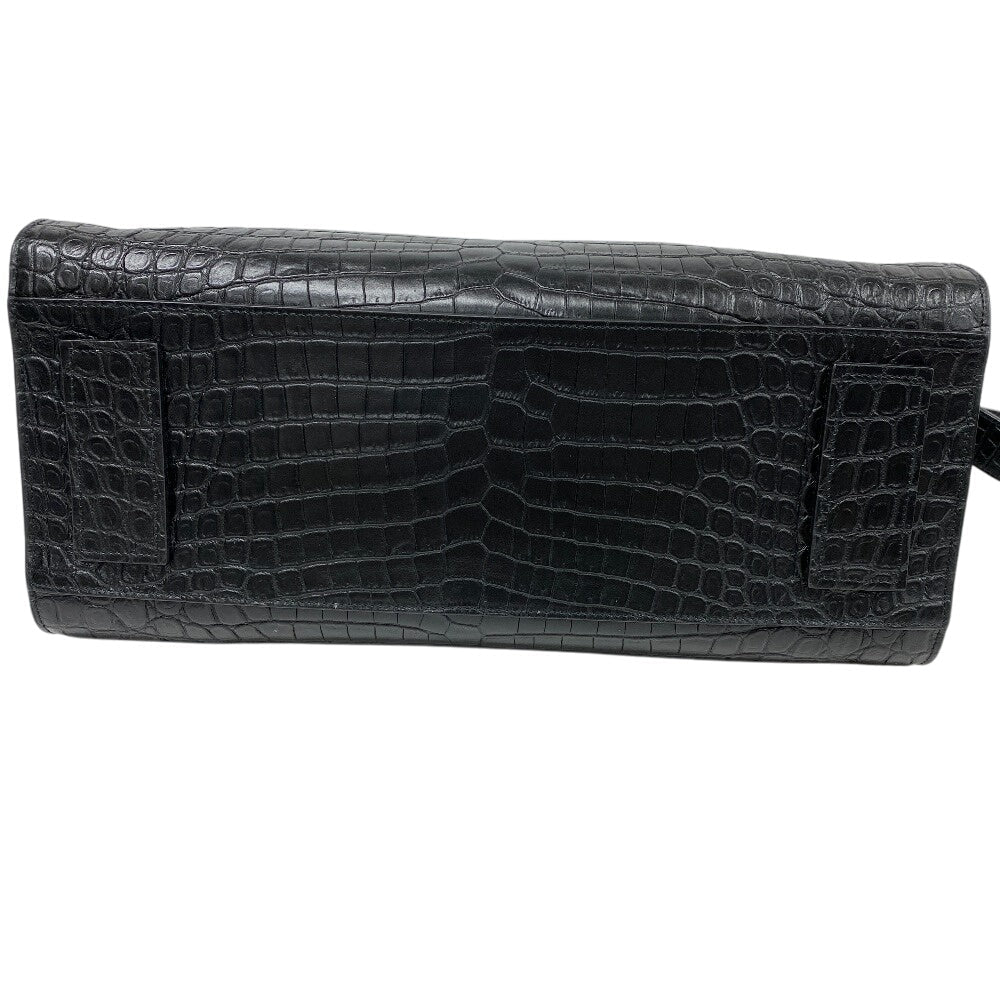 Yves Saint Laurent Shoulder Bag Leather Black 2Way Handbag Embossing Sac De Jules Women
