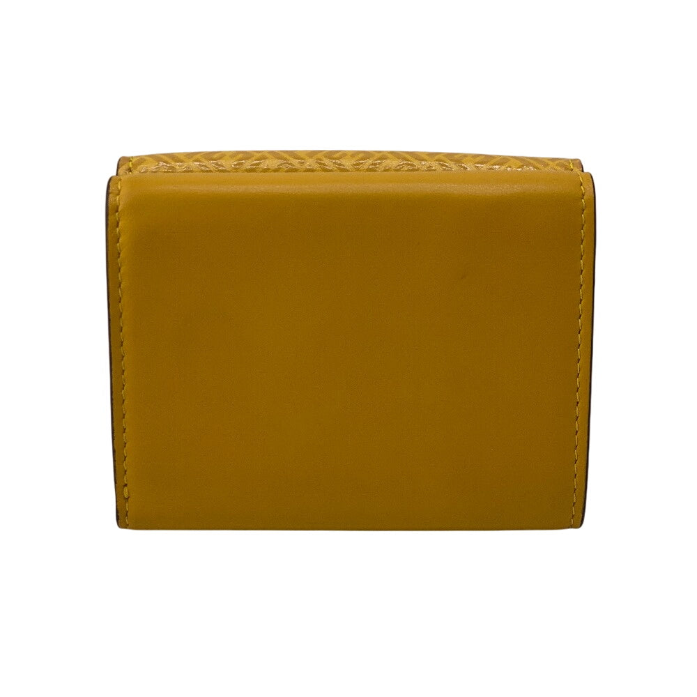 Fendi Tri-Fold Wallet 7M0280 Leather Yellow Compact Wallet Ff Logo Women