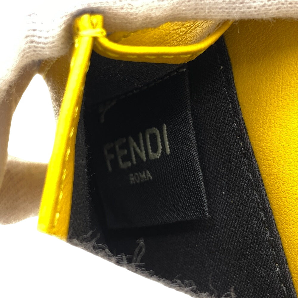 Fendi Tri-Fold Wallet 7M0280 Leather Yellow Compact Wallet Ff Logo Women