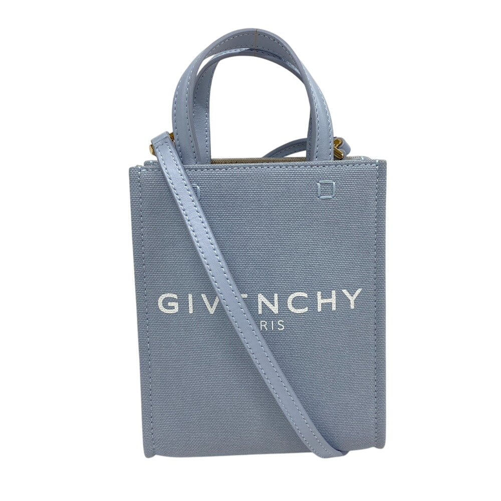 Givenchy Tote Bag Canvas, Leather Blue Bma0223 G Tote Vertical Mini Ki Women