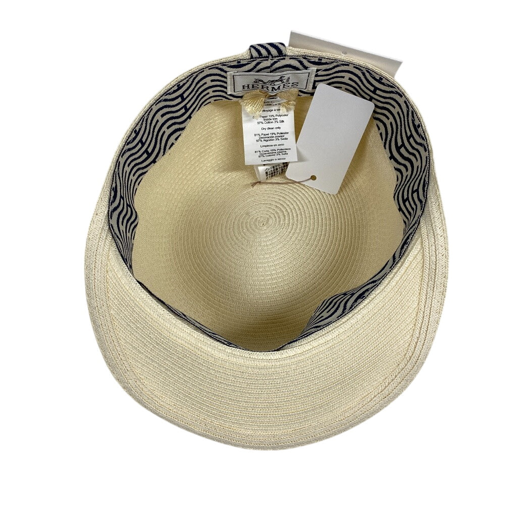 Hermes Casquette Paper Beige Serie Women 56